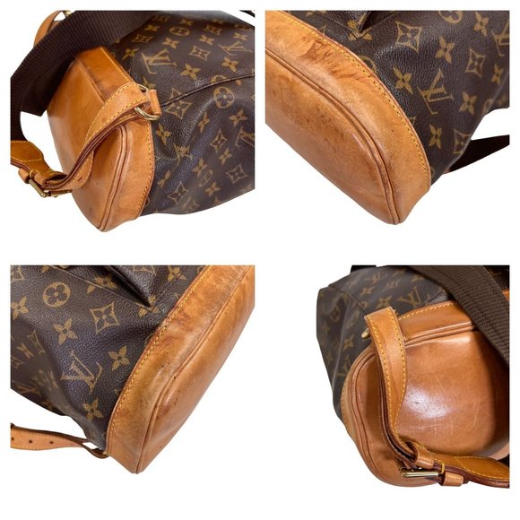 Authentic Louis Vuitton Backpack Bag Montsouris GM Monogram Used LV Handbag Vint - Picture 3 of 14
